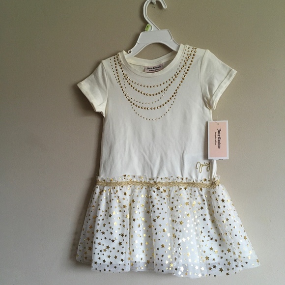 Juicy Couture Toddler Girl Gold/White Dress size 4T. - Picture 1 of 6